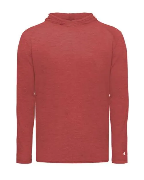 Badger 2905 Youth Tri-Blend Surplice Hooded Long Sleeve T-Shirt