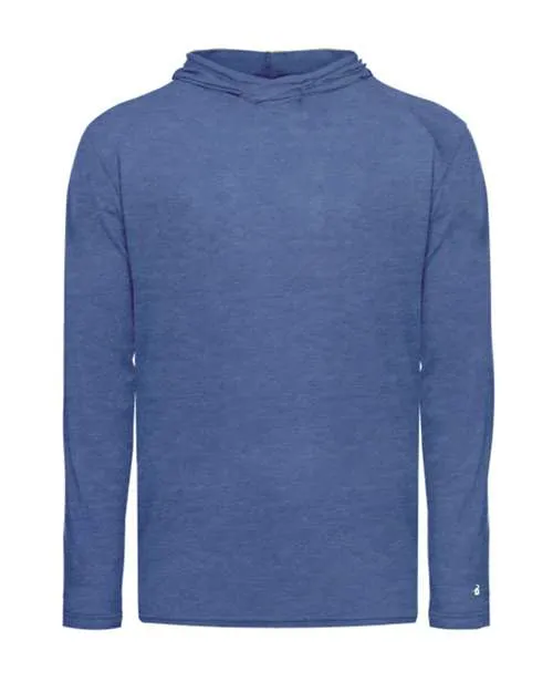Badger 2905 Youth Tri-Blend Surplice Hooded Long Sleeve T-Shirt