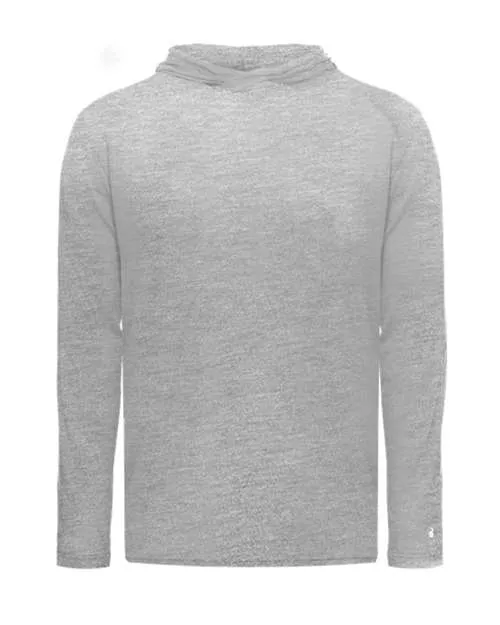 Badger 2905 Youth Tri-Blend Surplice Hooded Long Sleeve T-Shirt