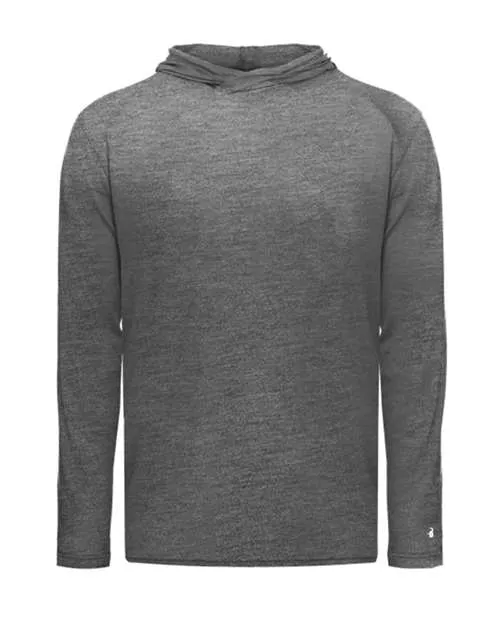 Badger 2905 Youth Tri-Blend Surplice Hooded Long Sleeve T-Shirt