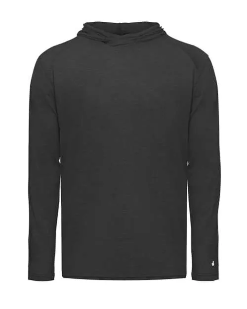 Badger 2905 Youth Tri-Blend Surplice Hooded Long Sleeve T-Shirt