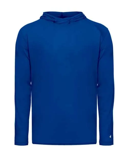 Badger 2905 Youth Tri-Blend Surplice Hooded Long Sleeve T-Shirt