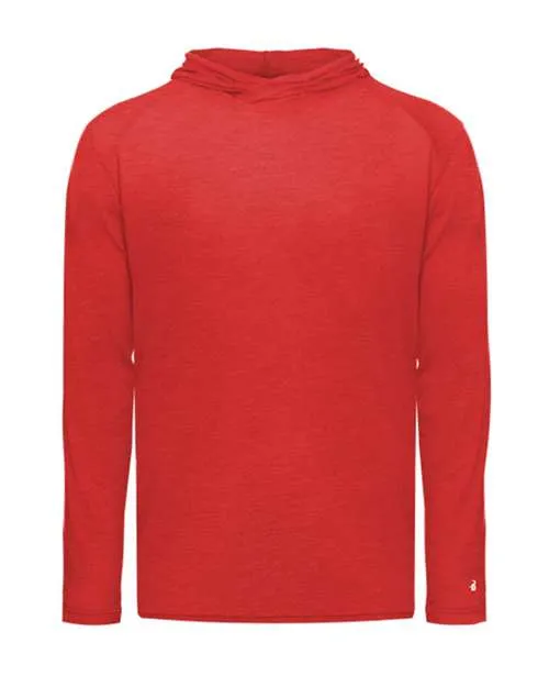 Badger 2905 Youth Tri-Blend Surplice Hooded Long Sleeve T-Shirt