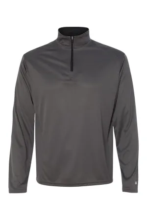 Badger Mens B-Core Moisture Wicking 1/4 Zip Sweatshirt - Graphite Grey/Black Clothing Badger