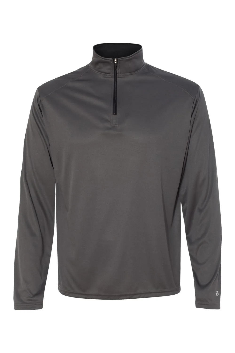 Badger Mens B-Core Moisture Wicking 1/4 Zip Sweatshirt - Graphite Grey/Black Clothing Badger