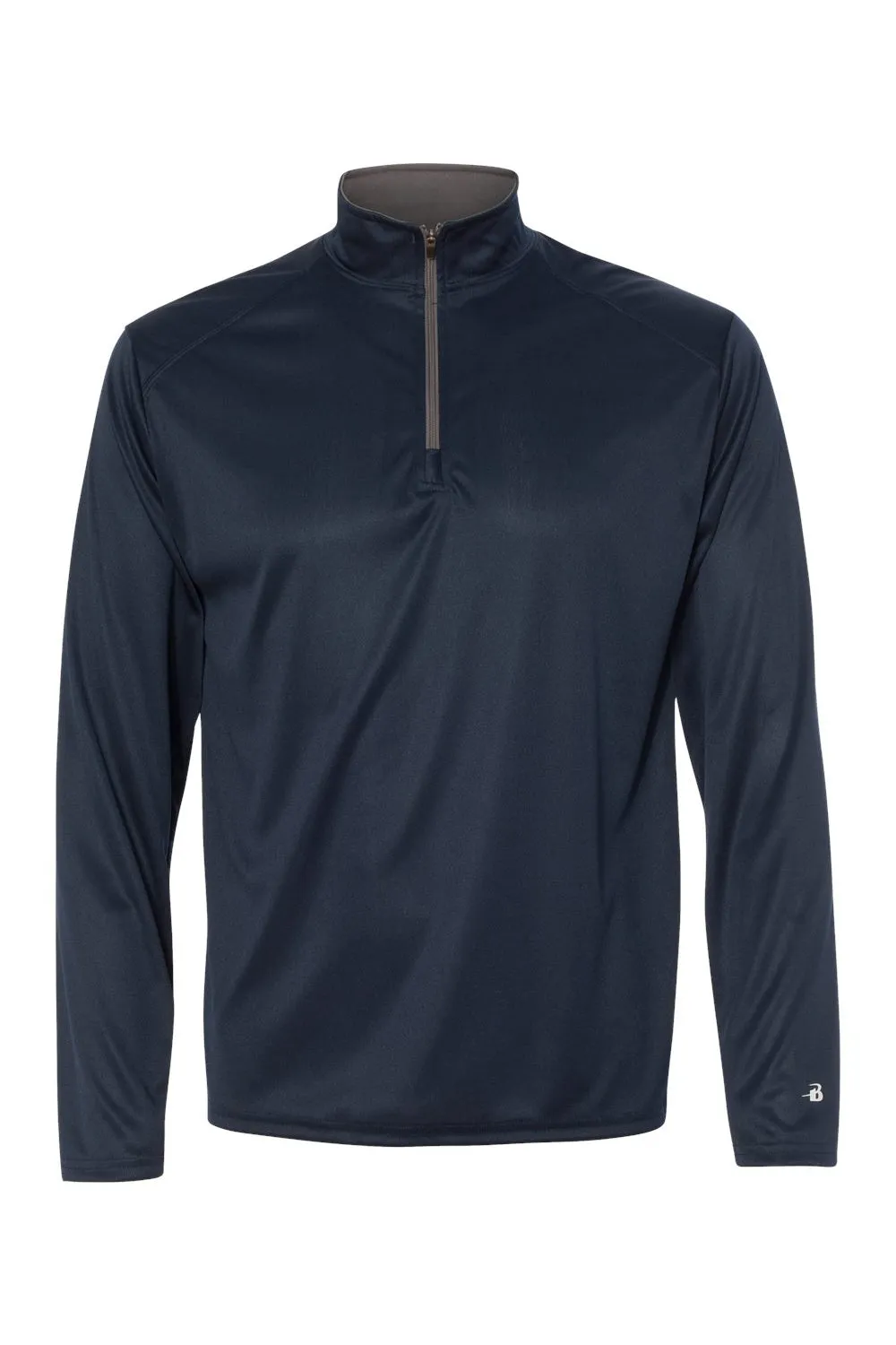Badger Mens B-Core Moisture Wicking 1/4 Zip Sweatshirt - Navy Blue/Graphite Grey Clothing Badger