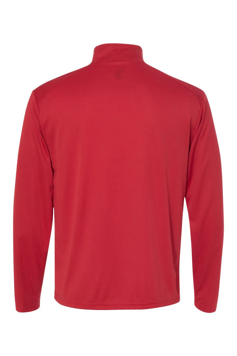Badger Mens B-Core Moisture Wicking 1/4 Zip Sweatshirt - Red/Graphite Grey Clothing Badger