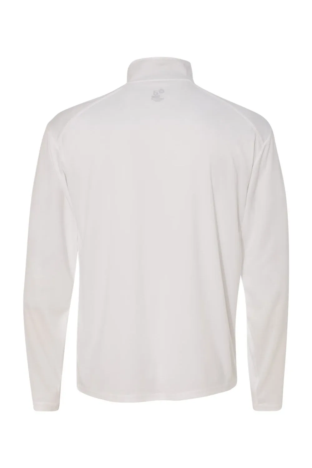 Badger Mens B-Core Moisture Wicking 1/4 Zip Sweatshirt - White/Graphite Grey Clothing Badger