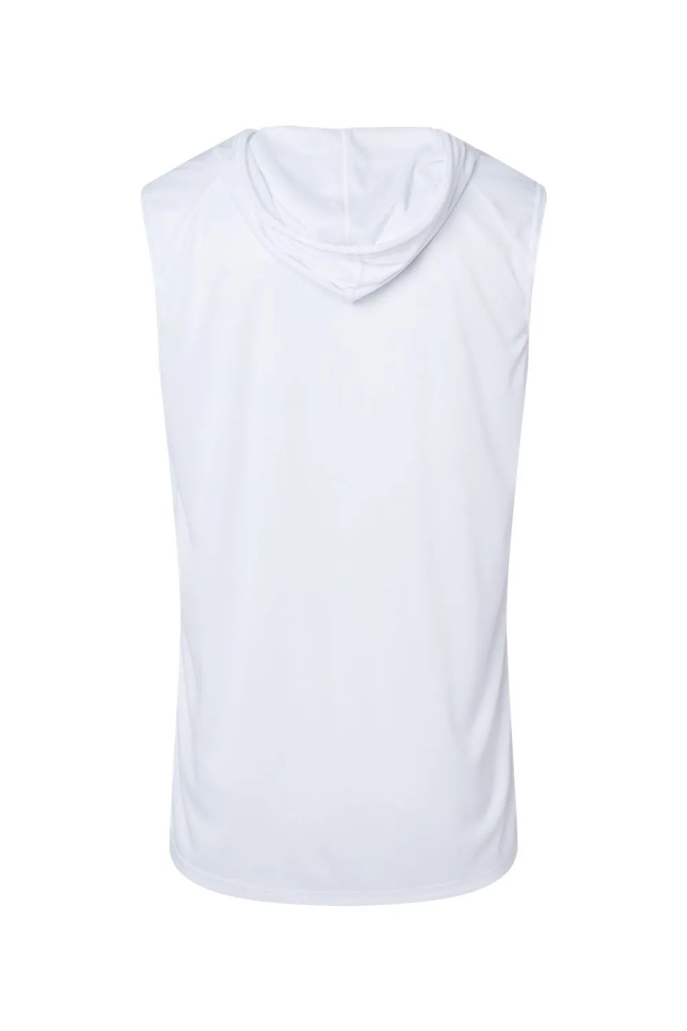 Badger Mens B-Core Moisture Wicking Hooded Tank Top Hoodie - White Clothing Badger