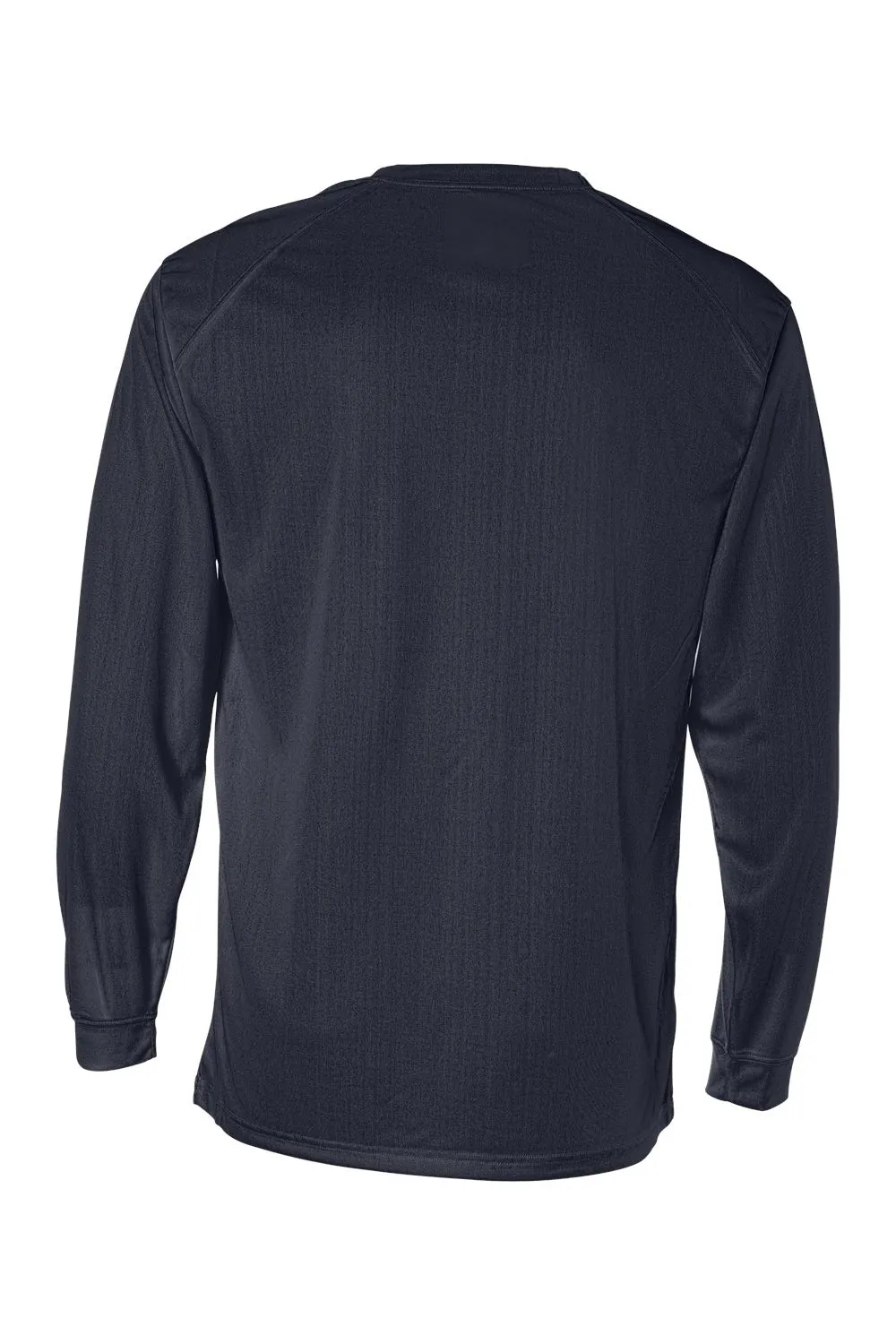 Badger Mens B-Core Moisture Wicking Long Sleeve Crewneck T-Shirt - Navy Blue Clothing Badger