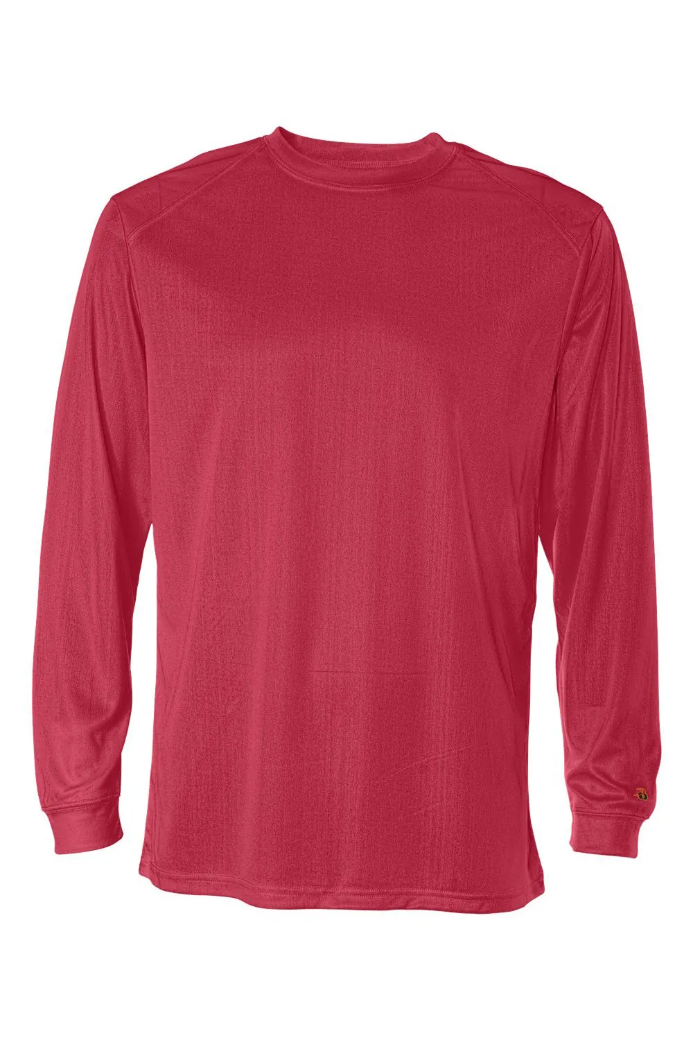 Badger Mens B-Core Moisture Wicking Long Sleeve Crewneck T-Shirt - Red Clothing Badger