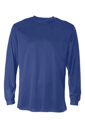 Badger Mens B-Core Moisture Wicking Long Sleeve Crewneck T-Shirt - Royal Blue Clothing Badger