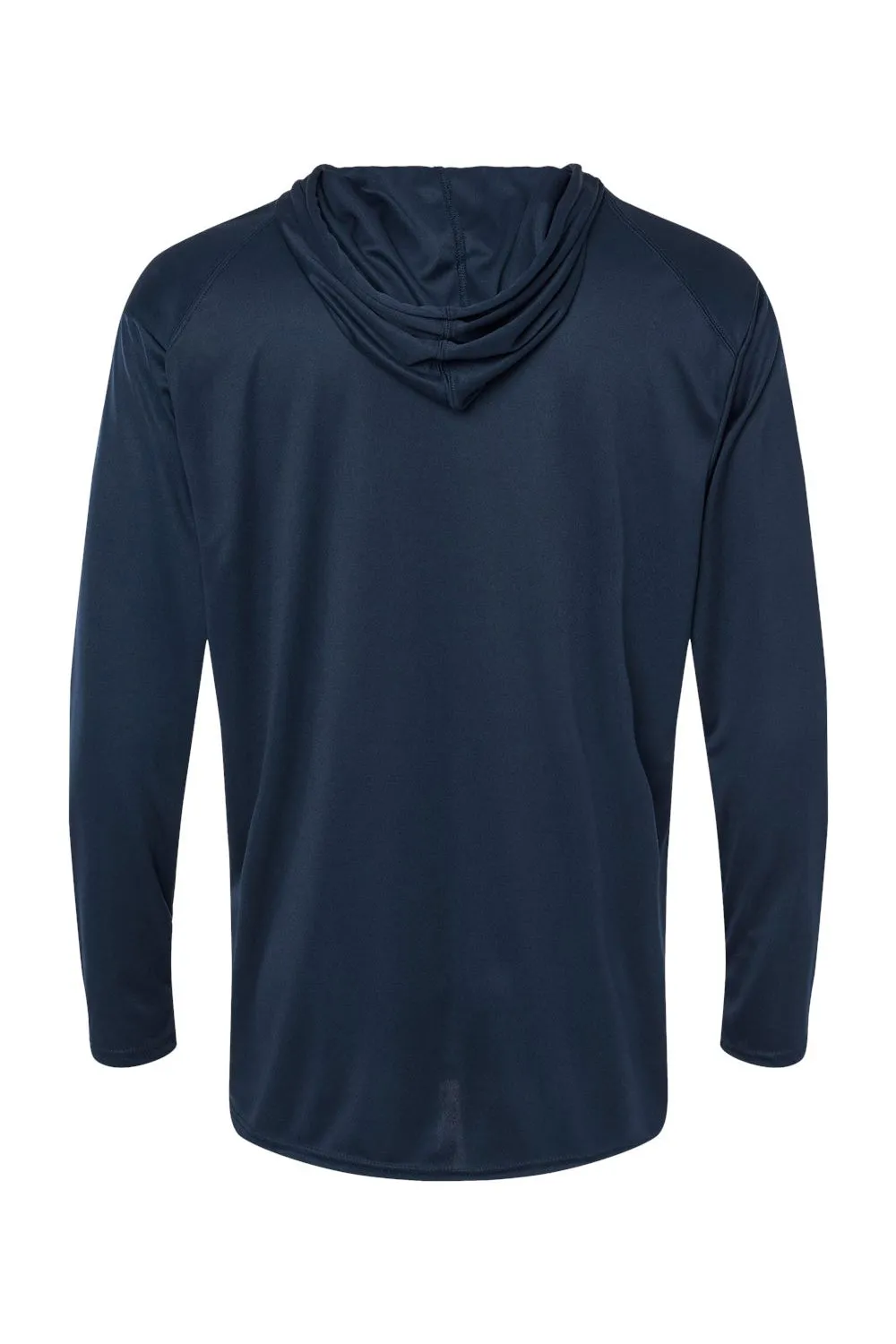 Badger Mens B-Core Moisture Wicking Long Sleeve Hooded T-Shirt Hoodie - Navy Blue Clothing Badger
