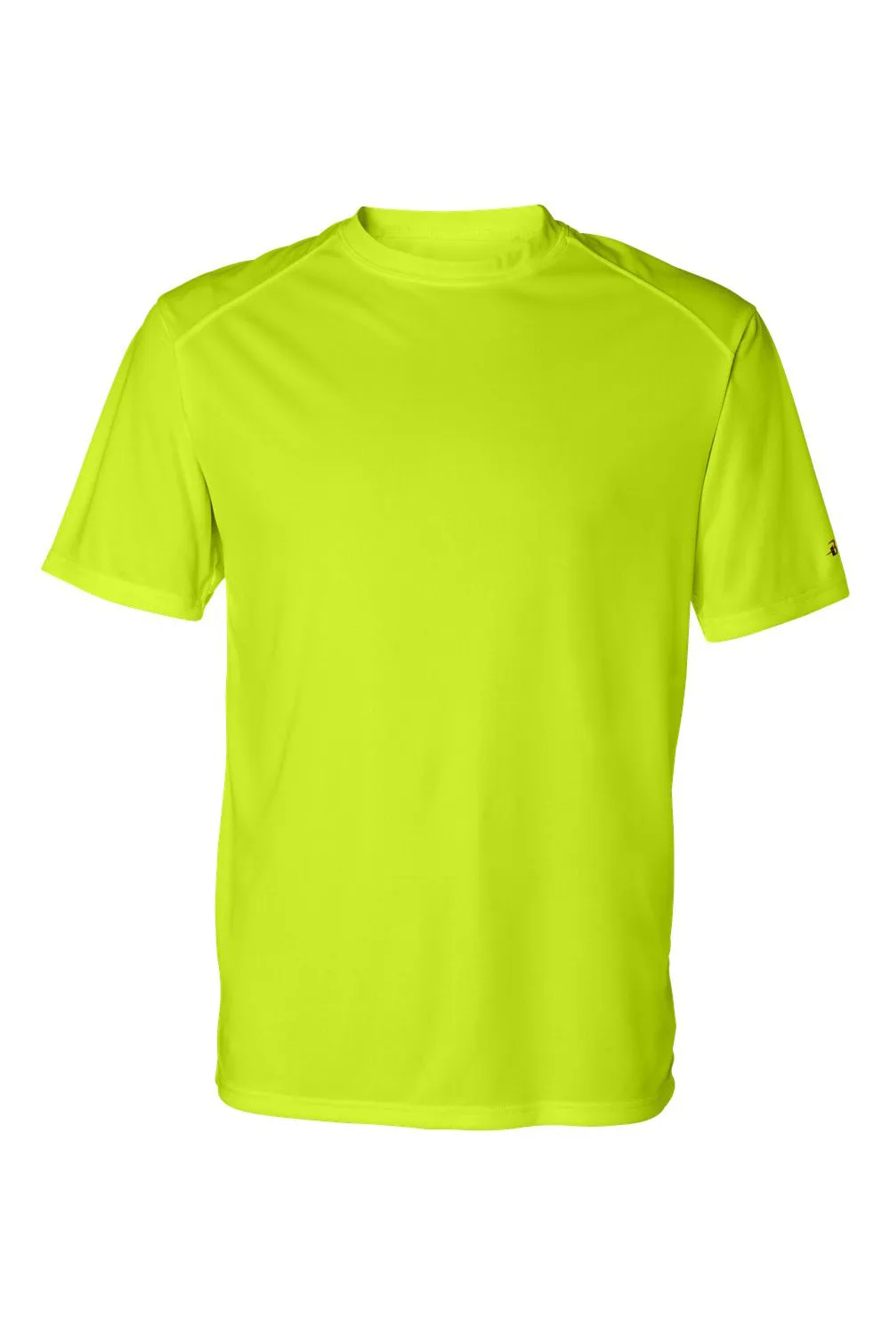 Badger Mens B-Core Moisture Wicking Short Sleeve Crewneck T-Shirt - Safety Yellow Clothing Badger