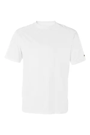 Badger Mens B-Core Moisture Wicking Short Sleeve Crewneck T-Shirt - White Clothing Badger