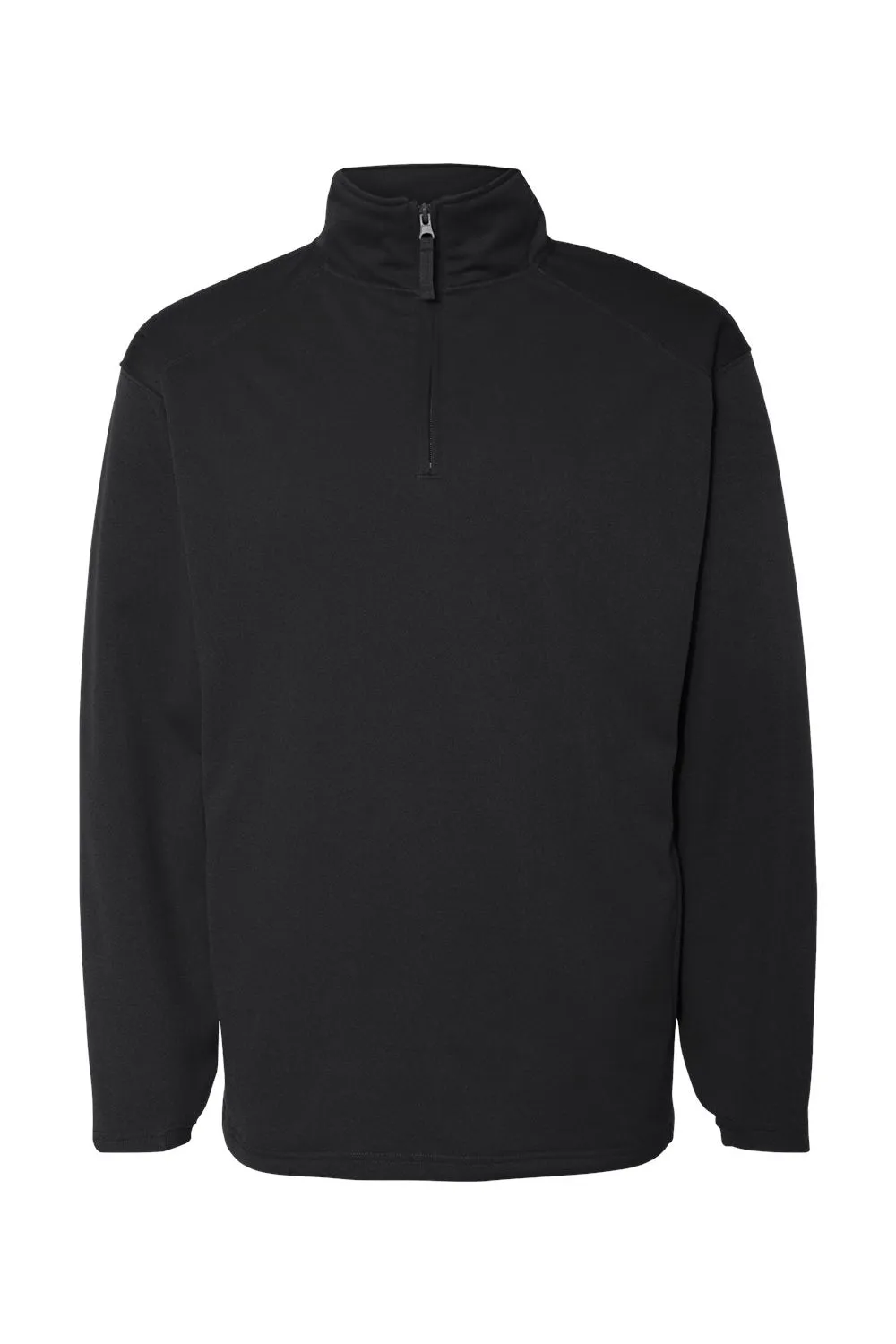 Badger Mens Performance Moisture Wicking Fleece 1/4 Zip Sweatshirt w/ Pockets - Black Clothing Badger