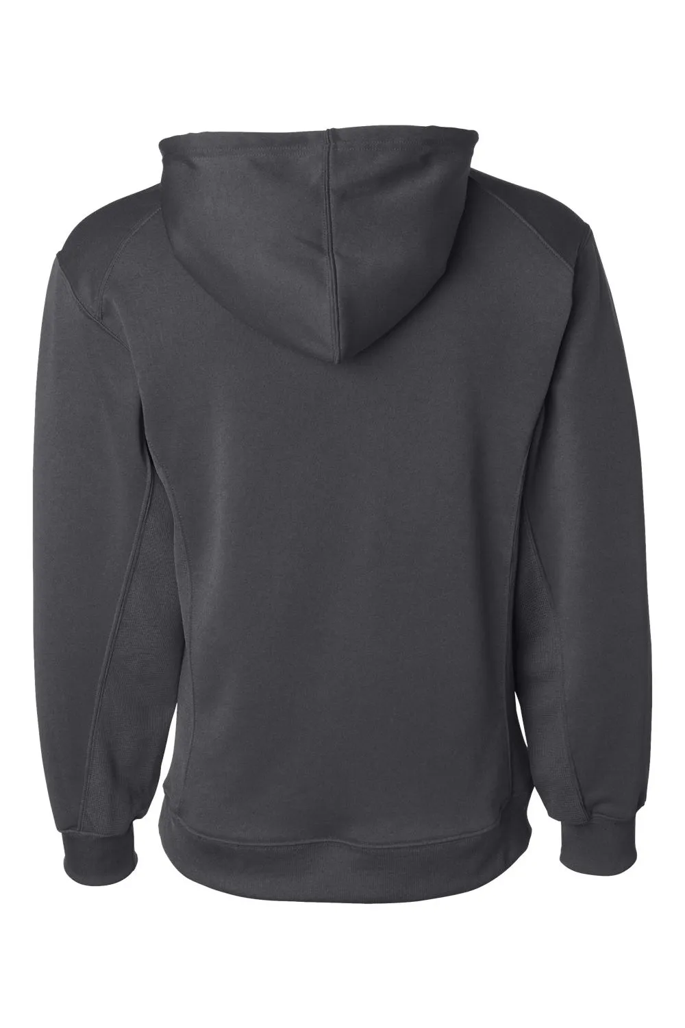 Badger Mens Performance Moisture Wicking Fleece Hooded Sweatshirt Hoodie w/ Pouch Pocket - Graphite Grey Clothing Badger