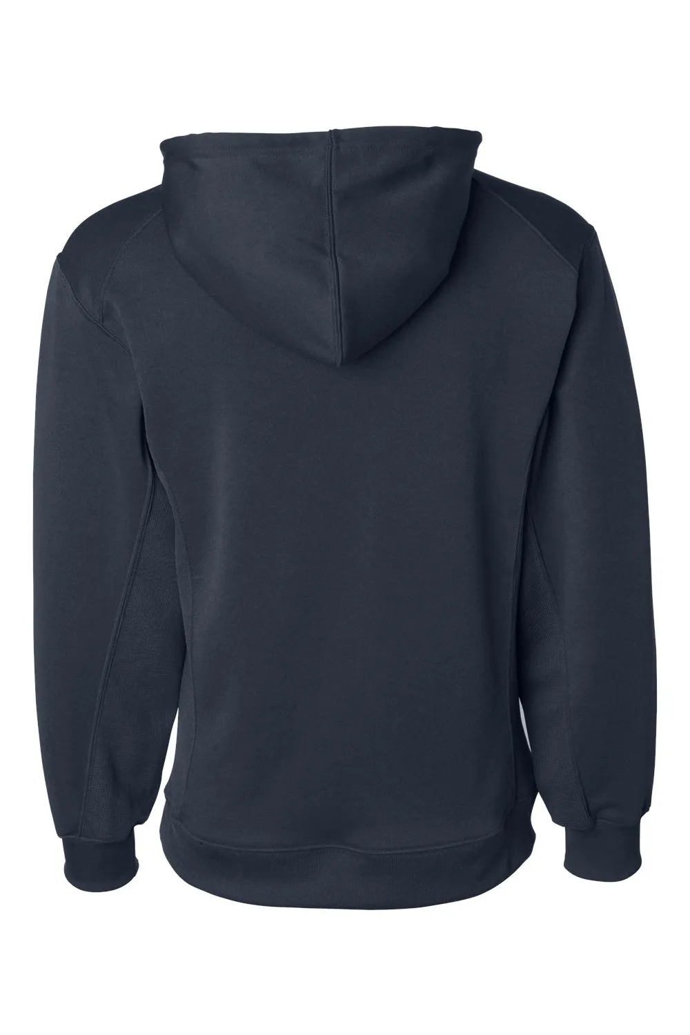Badger Mens Performance Moisture Wicking Fleece Hooded Sweatshirt Hoodie w/ Pouch Pocket - Navy Blue Clothing Badger
