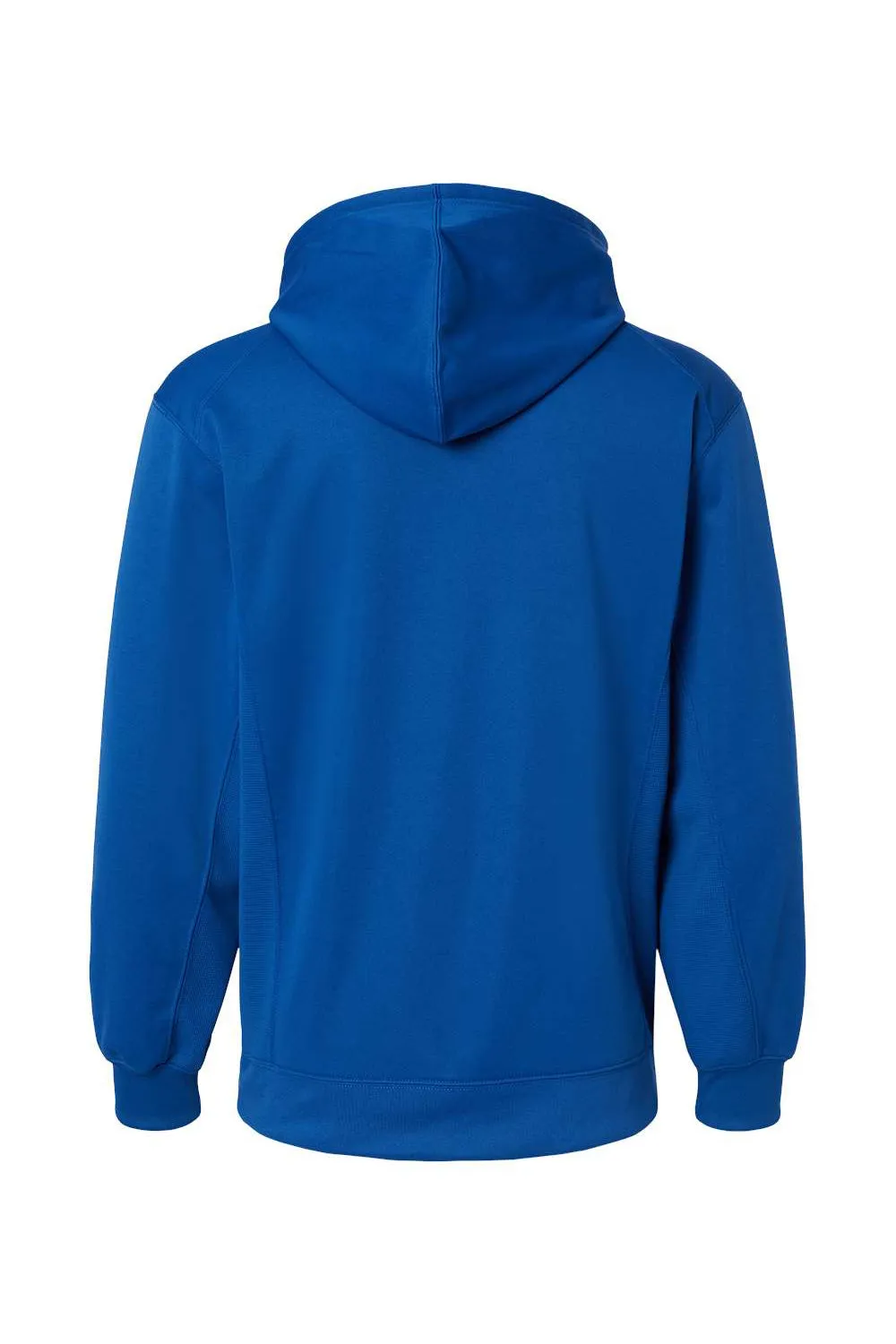 Badger Mens Performance Moisture Wicking Fleece Hooded Sweatshirt Hoodie w/ Pouch Pocket - Royal Blue Clothing Badger
