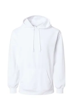 Badger Mens Performance Moisture Wicking Fleece Hooded Sweatshirt Hoodie w/ Pouch Pocket - White Clothing Badger