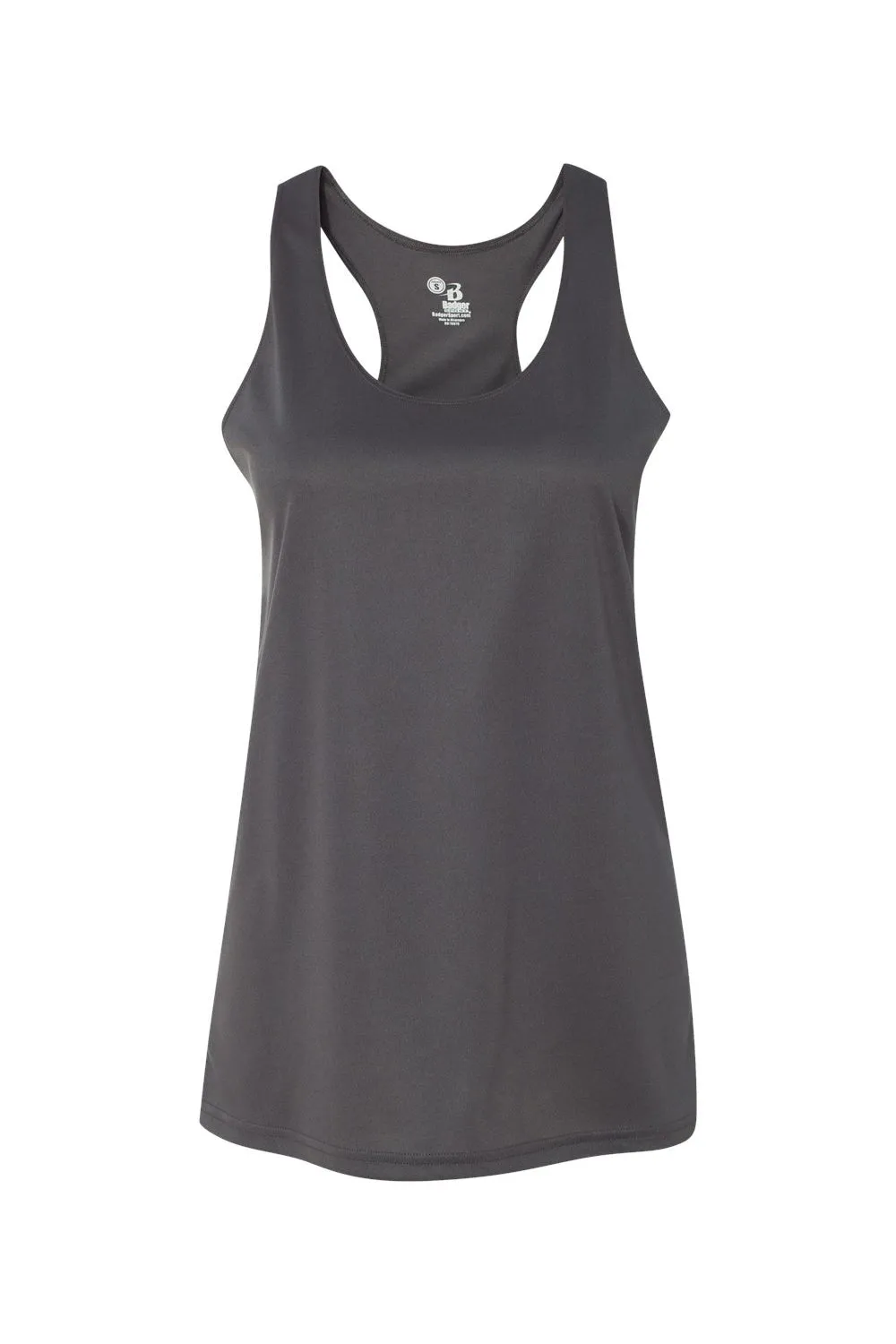 Badger Womens B-Core Moisture Wicking Racerback Tank Top - Graphite Grey Clothing Badger