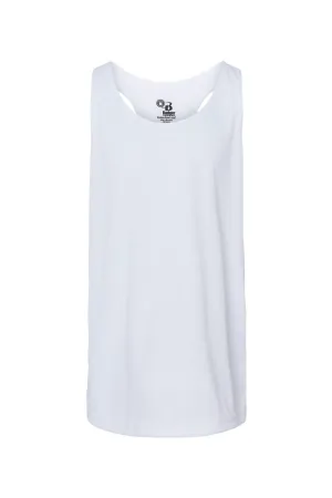 Badger Youth B-Core Moisture Wicking Racerback Tank Top - White Clothing Badger