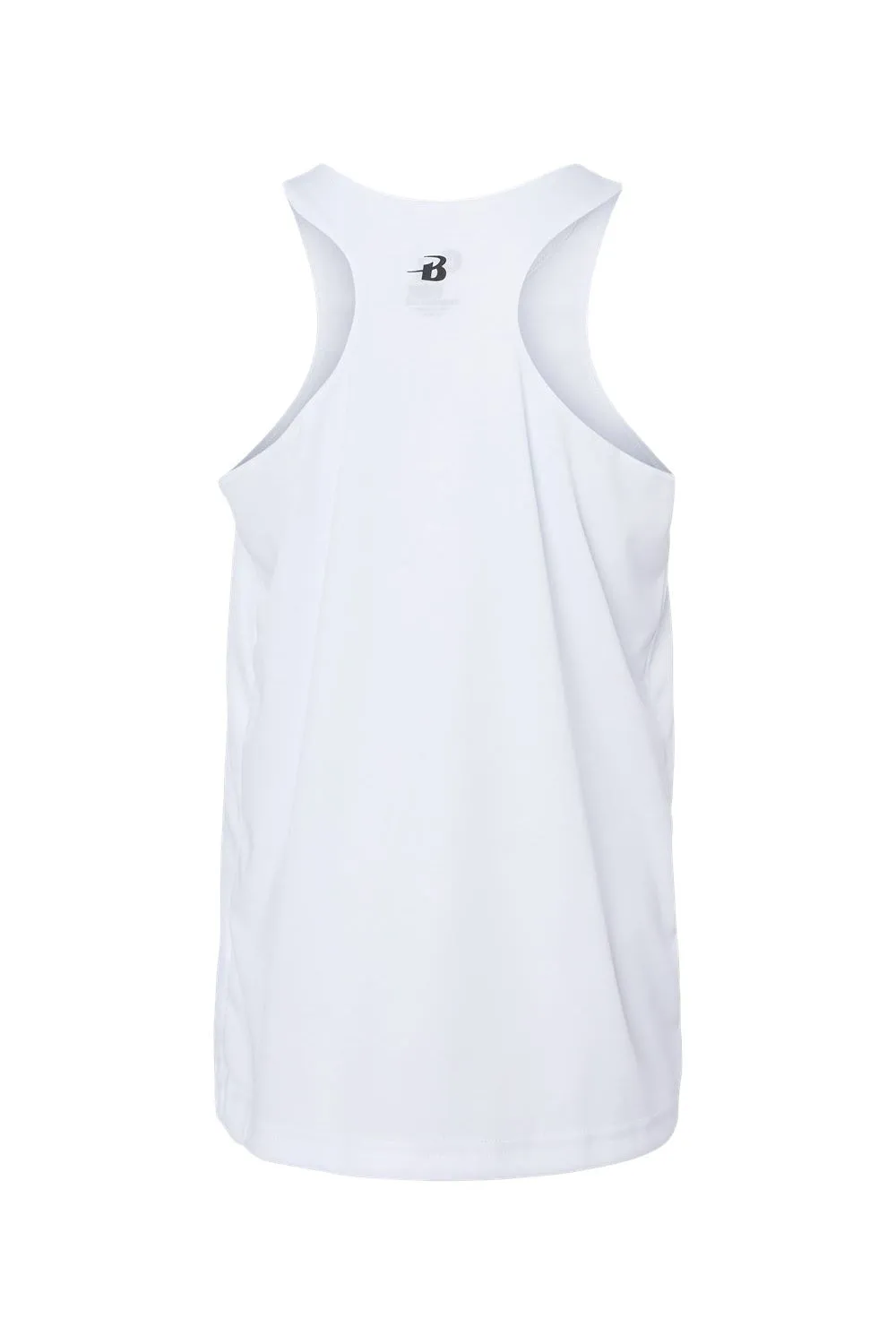 Badger Youth B-Core Moisture Wicking Racerback Tank Top - White Clothing Badger