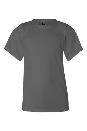 Badger Youth B-Core Moisture Wicking Short Sleeve Crewneck T-Shirt - Graphite Grey Clothing Badger