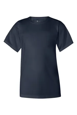 Badger Youth B-Core Moisture Wicking Short Sleeve Crewneck T-Shirt - Navy Blue Clothing Badger