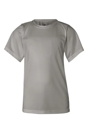 Badger Youth B-Core Moisture Wicking Short Sleeve Crewneck T-Shirt - Silver Grey Clothing Badger