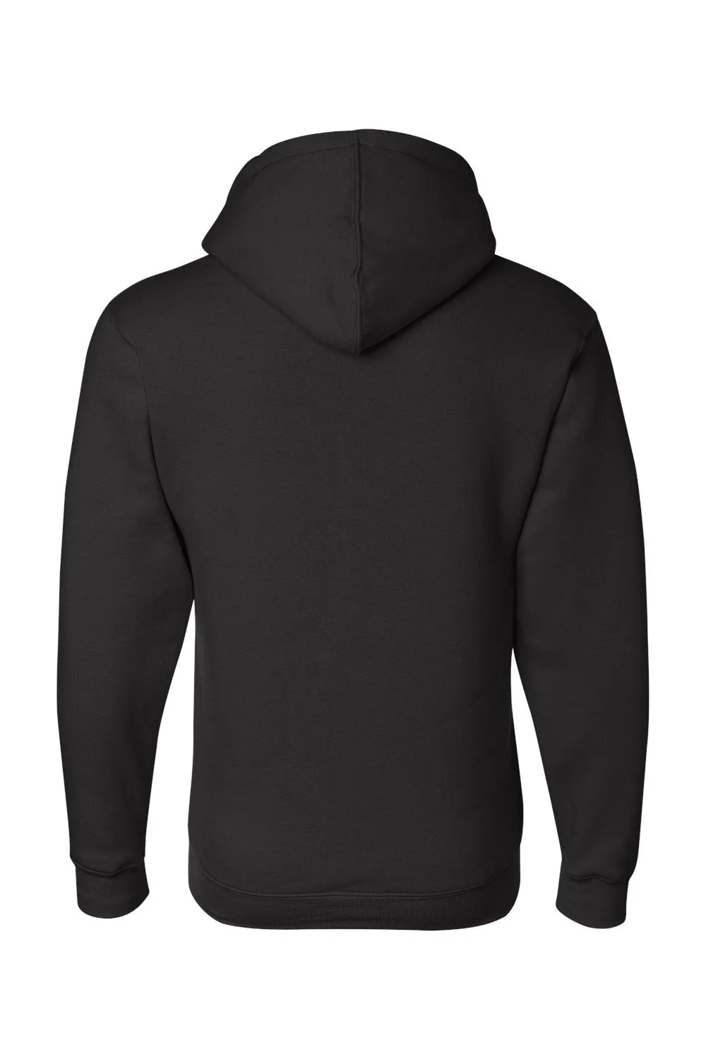 Bayside Mens USA Made Full Zip Hooded Sweatshirt Hoodie w/ Pockets - Black