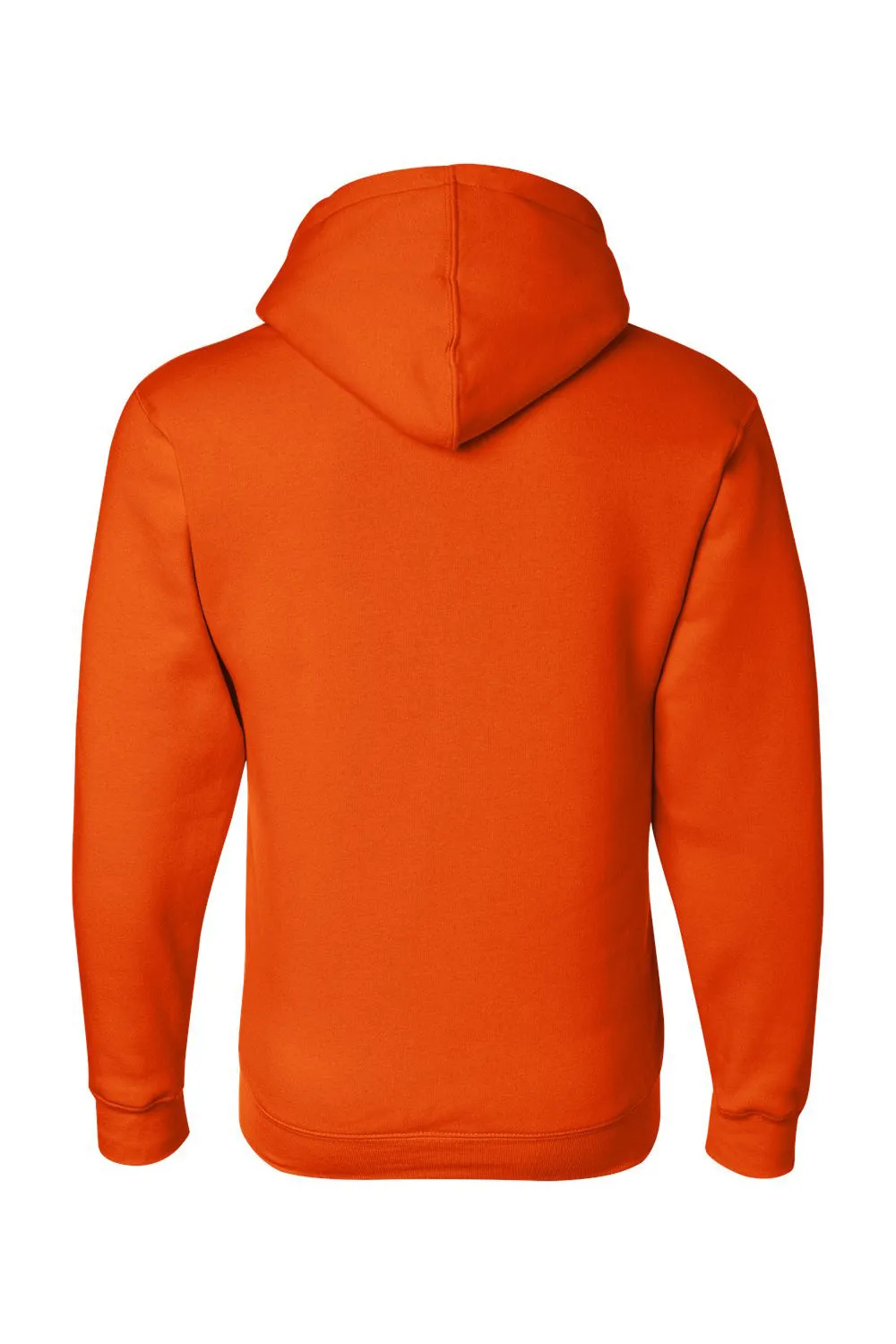 Bayside Mens USA Made Full Zip Hooded Sweatshirt Hoodie w/ Pockets - Bright Orange