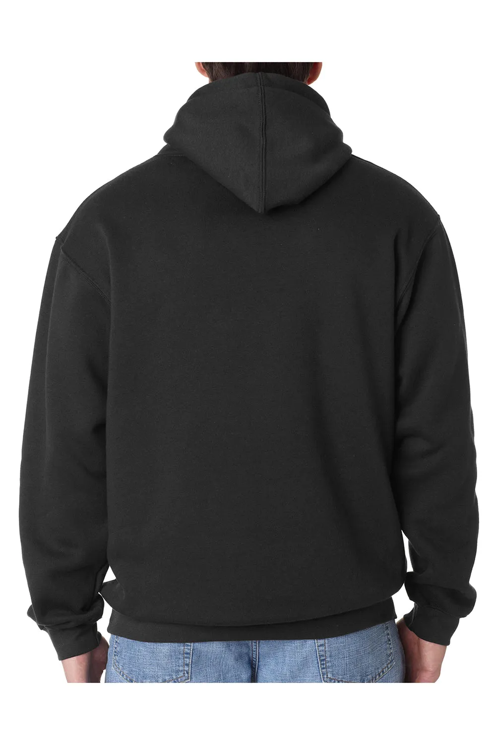 Bayside Mens USA Made Hooded Sweatshirt Hoodie w/ Pouch Pocket - Black