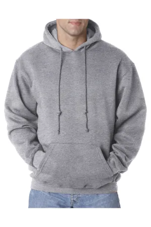 Bayside Mens USA Made Hooded Sweatshirt Hoodie w/ Pouch Pocket - Dark Ash Grey