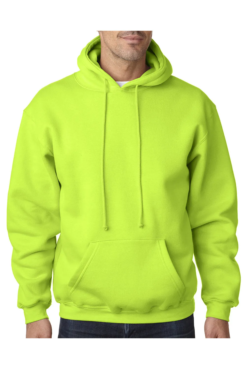 Bayside Mens USA Made Hooded Sweatshirt Hoodie w/ Pouch Pocket - Lime Green