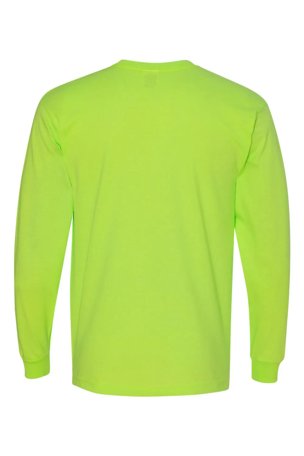 Bayside Mens USA Made Long Sleeve Crewneck T-Shirt - Lime Green