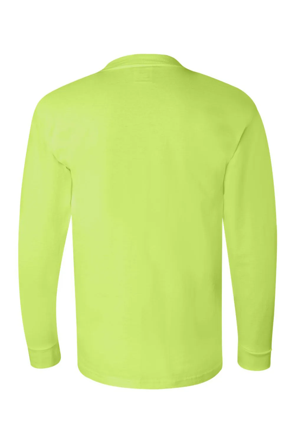 Bayside Mens USA Made Long Sleeve Crewneck T-Shirt - Lime Green