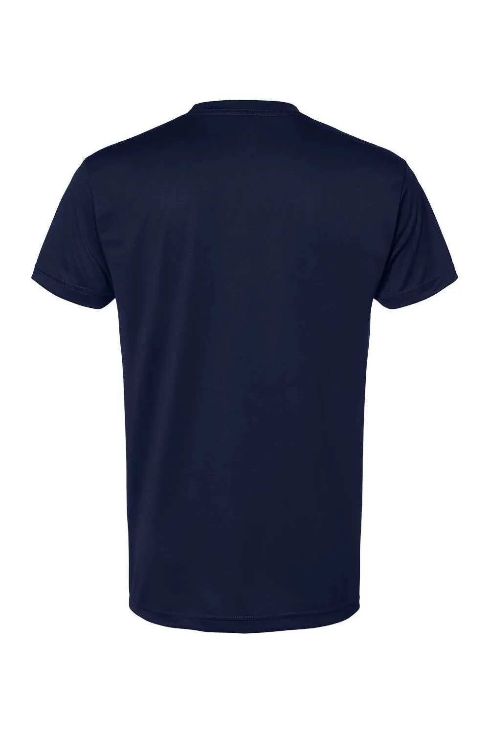 Bayside Mens USA Made Performance Short Sleeve Crewneck T-Shirt - Navy Blue