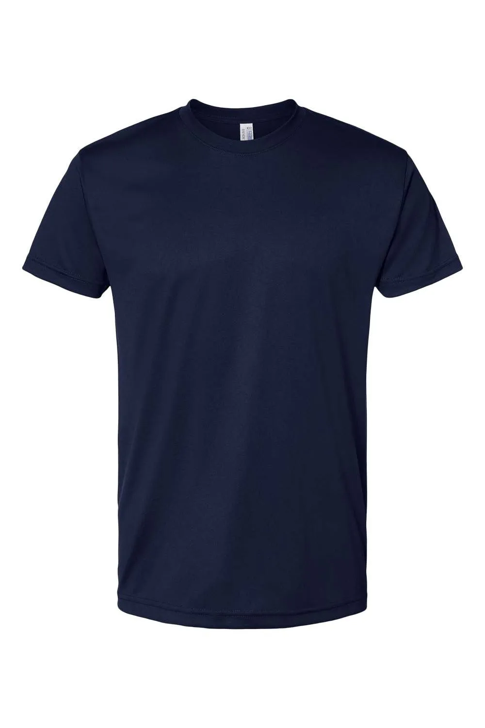 Bayside Mens USA Made Performance Short Sleeve Crewneck T-Shirt - Navy Blue