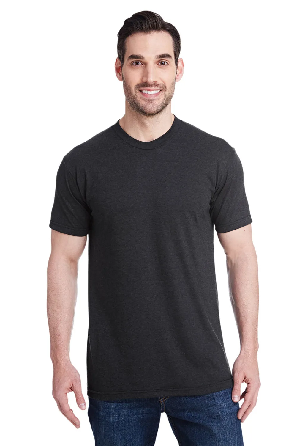 Bayside Mens USA Made Short Sleeve Crewneck T-Shirt - Black