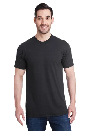 Bayside Mens USA Made Short Sleeve Crewneck T-Shirt - Black