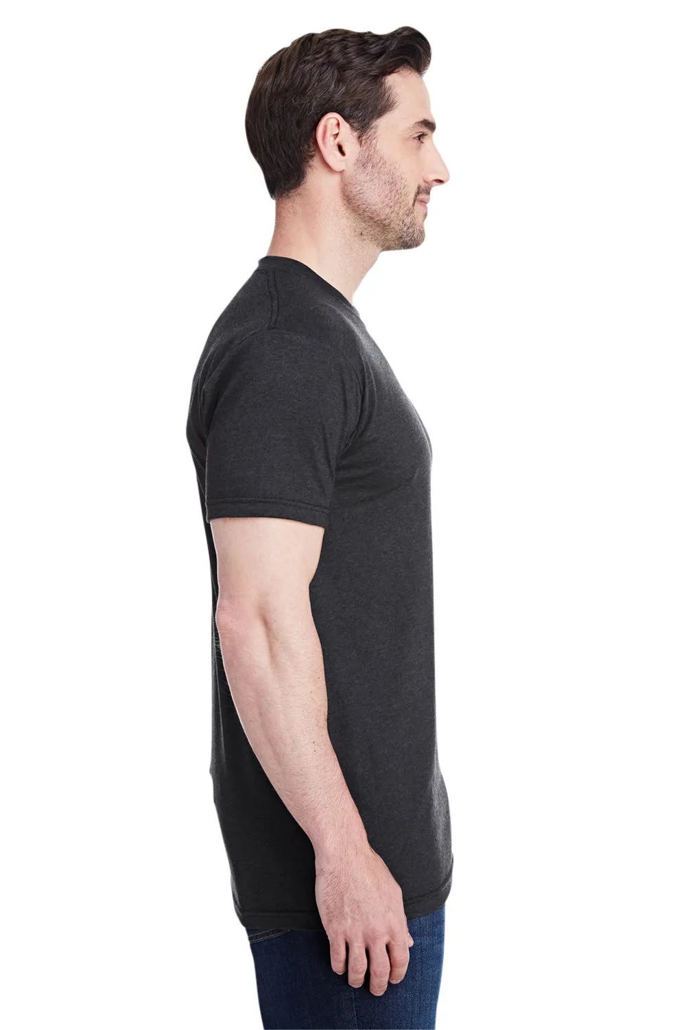 Bayside Mens USA Made Short Sleeve Crewneck T-Shirt - Black