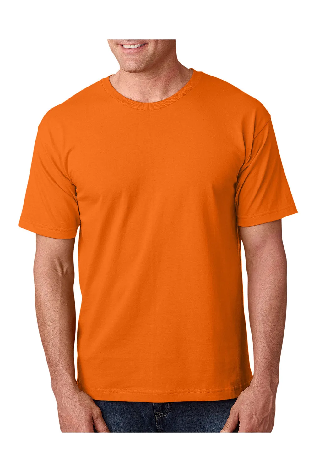 Bayside Mens USA Made Short Sleeve Crewneck T-Shirt - Bright Orange