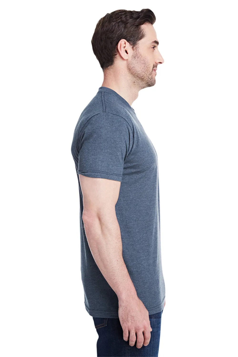 Bayside Mens USA Made Short Sleeve Crewneck T-Shirt - Dark Grey