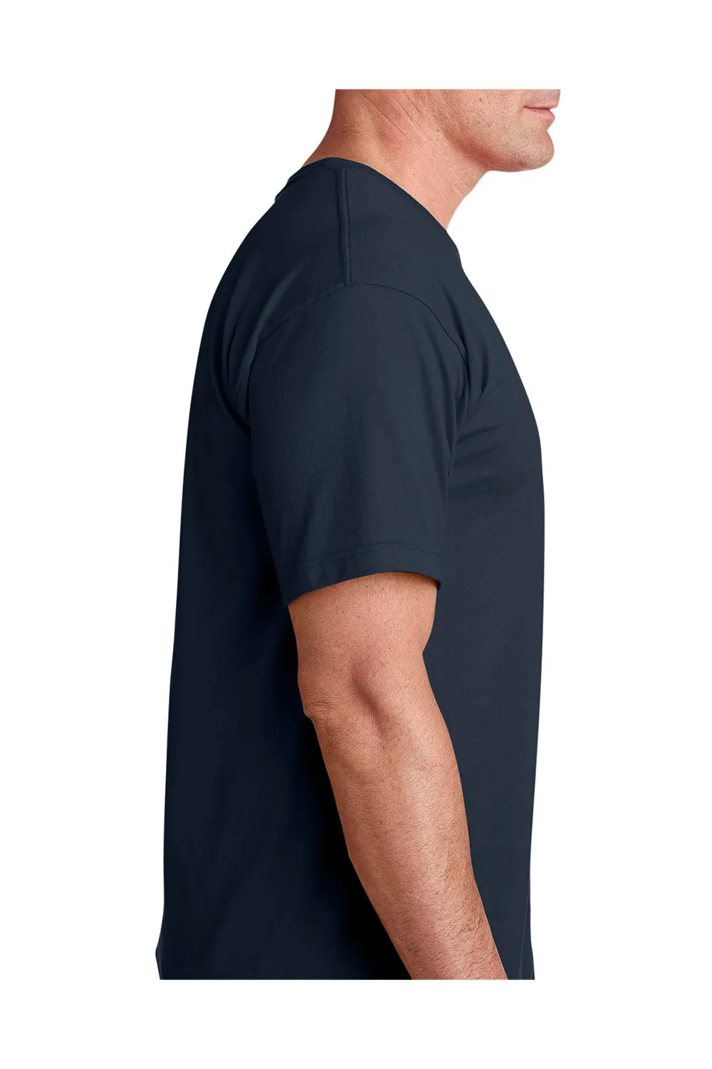 Bayside Mens USA Made Short Sleeve Crewneck T-Shirt - Dark Navy Blue