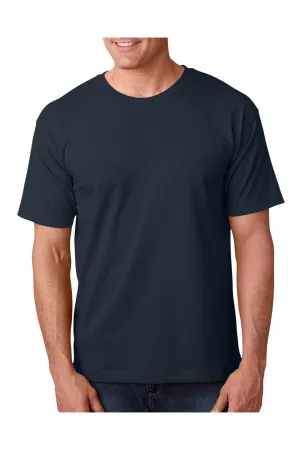 Bayside Mens USA Made Short Sleeve Crewneck T-Shirt - Dark Navy Blue