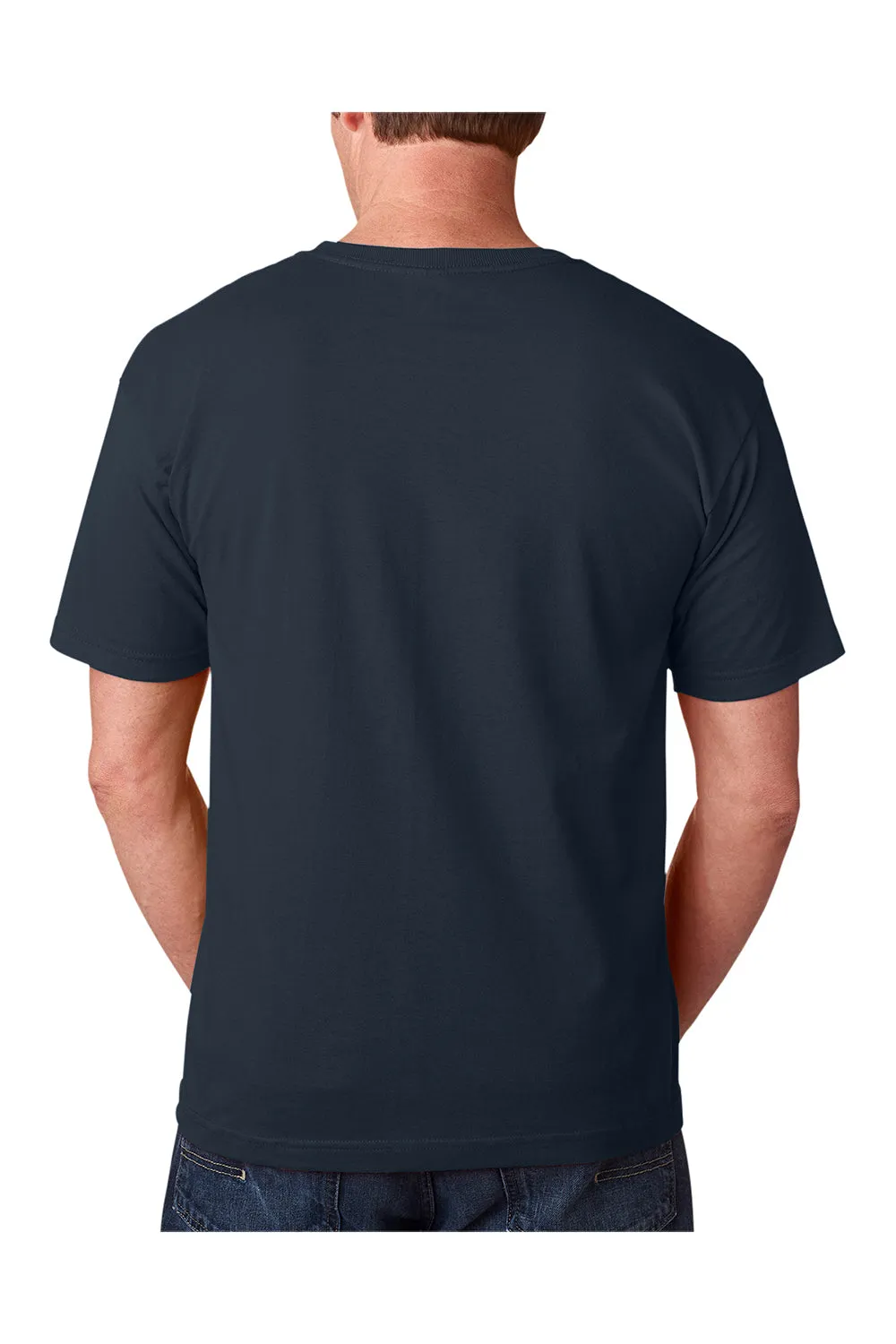 Bayside Mens USA Made Short Sleeve Crewneck T-Shirt - Dark Navy Blue