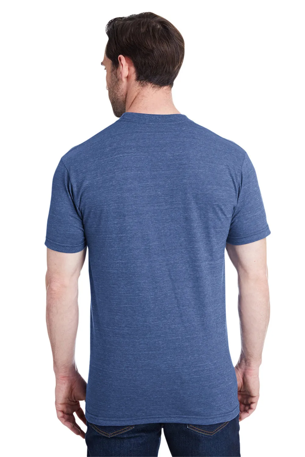 Bayside Mens USA Made Short Sleeve Crewneck T-Shirt - Denim Blue