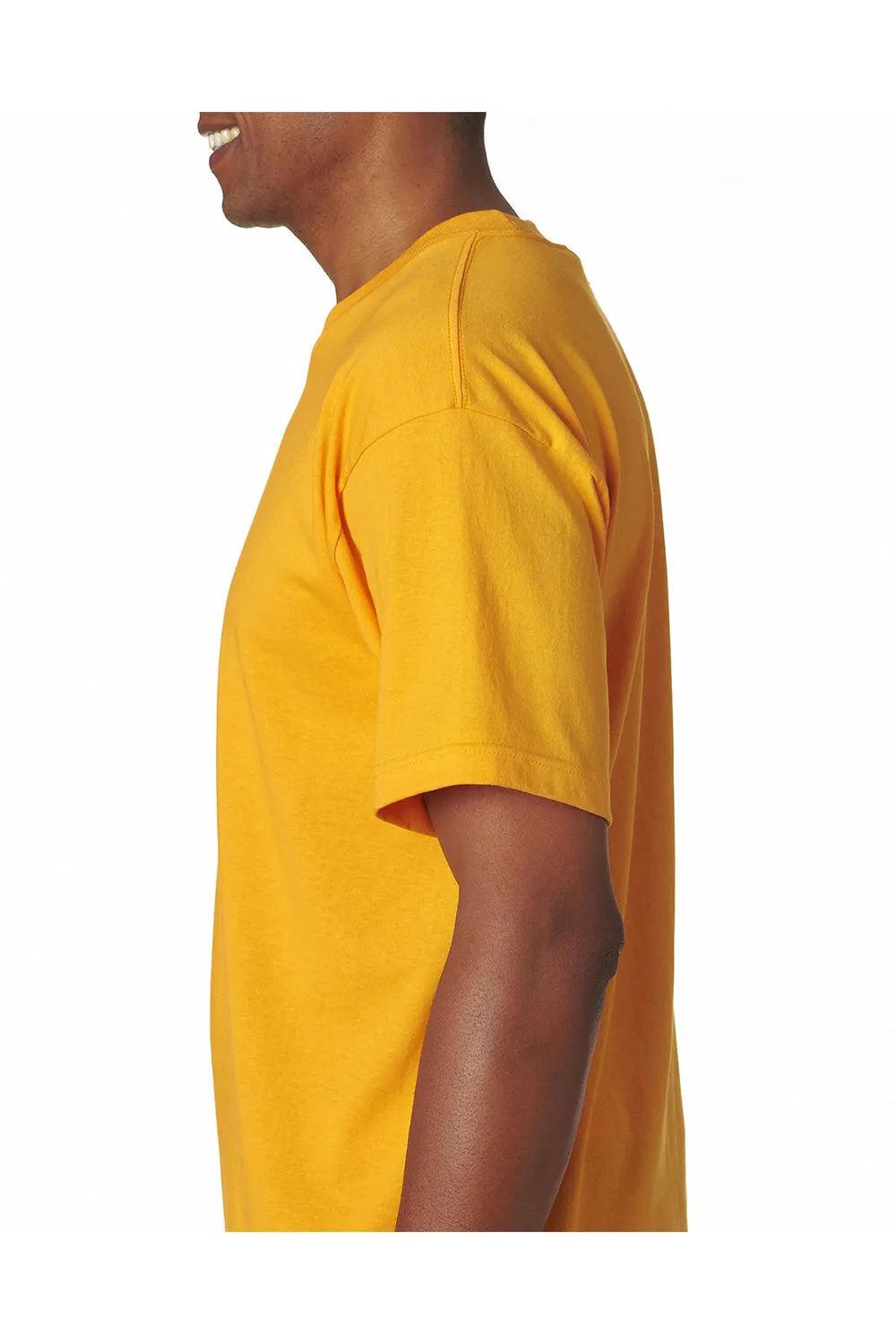 Bayside Mens USA Made Short Sleeve Crewneck T-Shirt - Gold