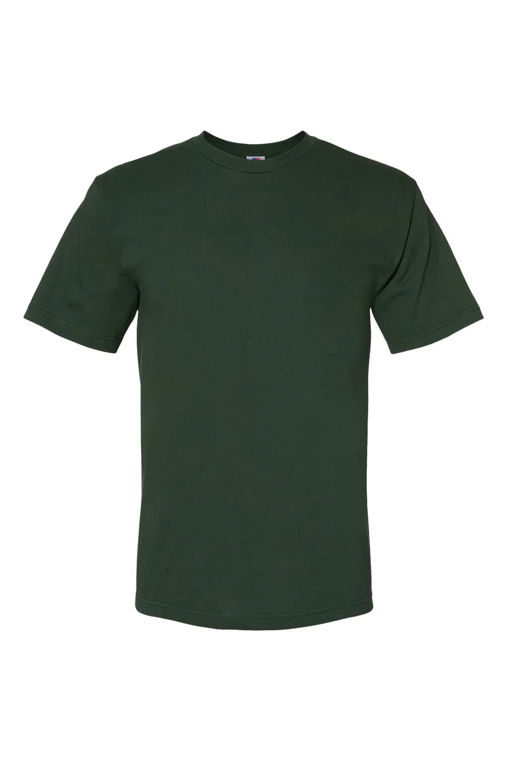 Bayside Mens USA Made Short Sleeve Crewneck T-Shirt - Hunter Green